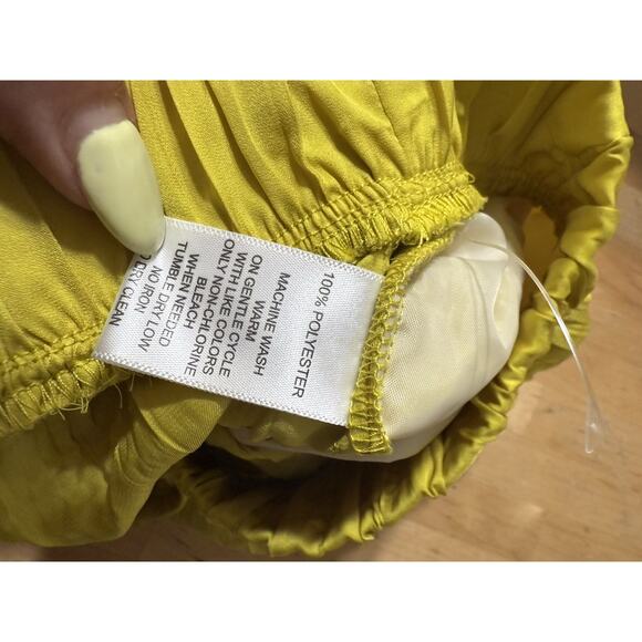 Calligraphie Yellow Wide Leg Crushed Pants XL EUC - Picture 4 of 4